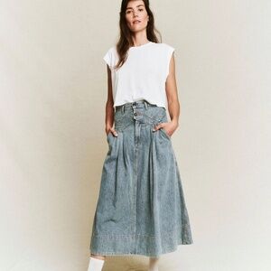 The Great. Field Denim Skirt